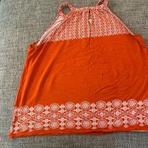 Loft Orange and White Halter Top size L